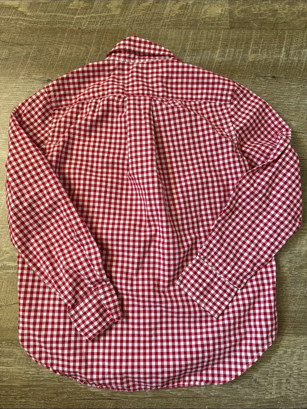 Ralph Lauren Boys Red Gingham Button-Down Shirt Size Small (8)